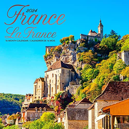 France | La France | 2024 12 x 24 Inch Monthly Square Wall Calendar | Foil Stamped Cover | English/French Bilingual | BrownTrout | Travel Europe Paris