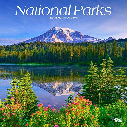 National Parks | 2024 12 x 24 Inch Monthly Square Wall Calendar | BrownTrout | Scenic Yosemite Yellowstone Nature