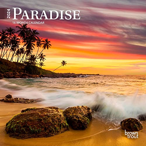 9781975464455: Paradise | 2024 7 x 14 Inch Monthly Mini Wall Calendar | BrownTrout | Scenic Travel Nature Beach