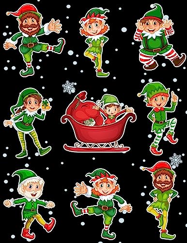 Stock image for Christmas Holiday Sticker Album Dancing Elves: 100 Plus Pages For PERMANENT Sticker Collection, Activity Book For Boys and Girls - 8.5 by 11 for sale by THE SAINT BOOKSTORE
