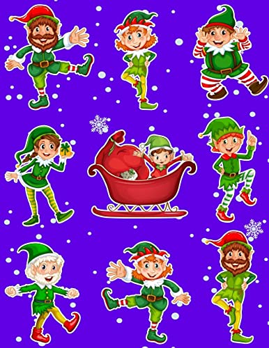 Stock image for Christmas Holiday Sticker Album Dancing Elves: 100 Plus Pages For PERMANENT Sticker Collection, Activity Book For Boys and Girls - 8.5 by 11 (More Kool Kidz) for sale by Lucky's Textbooks