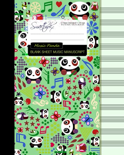 Beispielbild fr Blank Sheet Music: Manuscript or Staff Paper for Musicians (A large book bound notebook with 100 pages and 12 staves per page from our Cartoon Pandas range) (Music Manuscript Paper) zum Verkauf von Revaluation Books