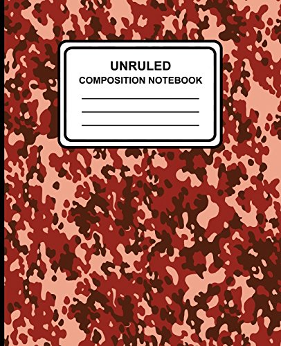 Stock image for Unruled Composition Notebook: Camouflage (Red) , 7.5" x 9.25", Unruled Notebook, 100 Pages, Professional Binding [Soft Cover ] for sale by booksXpress