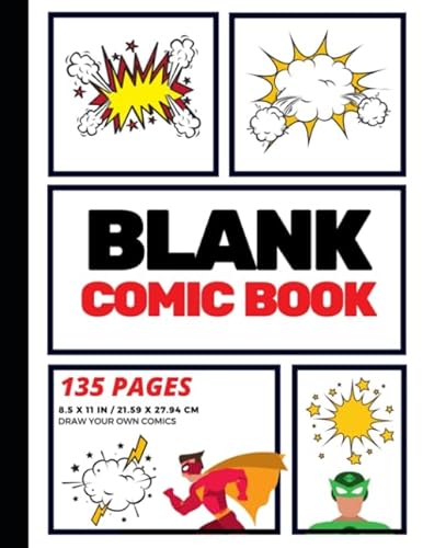 Stock image for Blank Comic Book: Create Your Own Comic Strip, Blank Comic Panels, 135 Pages, Red (Large, 8.5 x 11 in.) (Action Comics) for sale by SecondSale