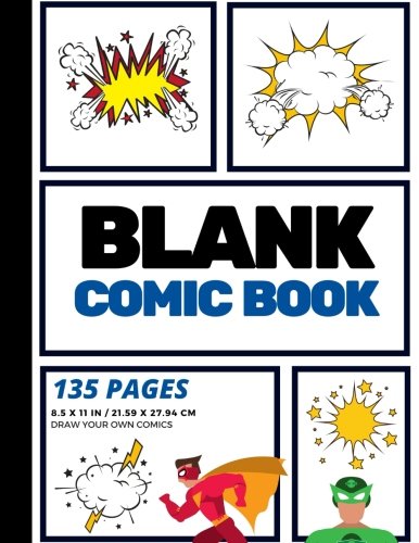 Stock image for Blank Comic Book: Create Your Own Comic Strip, Blank Comic Panels, 135 Pages, Blue (Large, 8.5 x 11 in.) (Action Comics) for sale by Idaho Youth Ranch Books