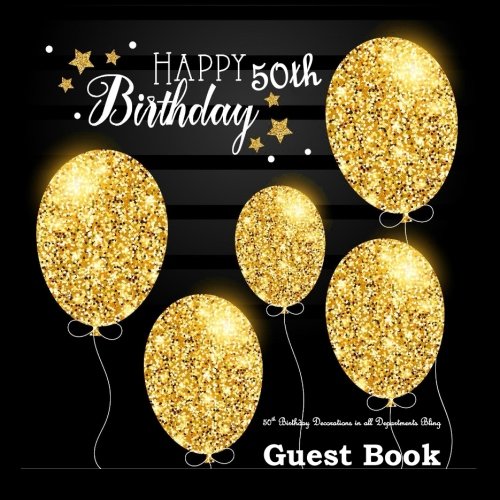 Stock image for 50th Birthday Decorations in All Departments: Bling GUEST BOOK Classy Silver Inside Foil Fleur de Lis End Pages 50th Birthday Decorations in Party . Volume 1 (50th Birthday Guest Books) for sale by Revaluation Books