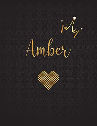 9781981203741: Amber: Personalized Black XL Journal with Gold Lettering, Girl Names/Initials 8.5x11, Journal Notebook with 110 Inspirational Quotes, Journals to Write In for Women