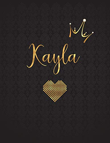 9781981291670: Kayla: Personalized Black XL Journal with Gold Lettering, Girl Names/Initials 8.5x11, Journal Notebook with 110 Inspirational Quotes, Journals to Write In for Women