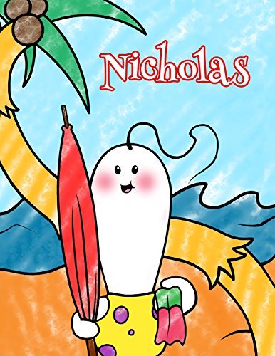 9781981423088: Nicholas: Personalized Children's Coloring Book, Ima Gonna Color My Day at the Beach