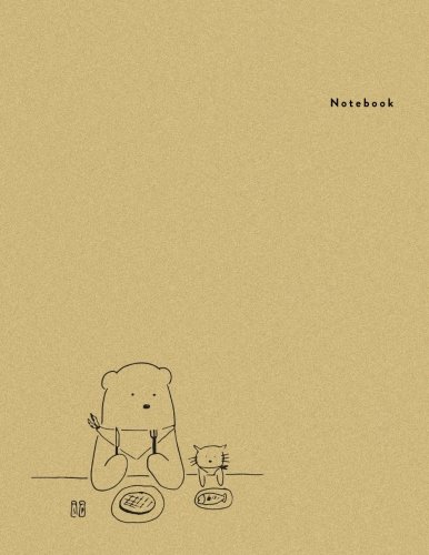 Imagen de archivo de Notebook: Dinner - Bimumonji's Minimal Design Unlined Notebook - Large (8.5 x 11 inches) - 110 Pages (Blank book, blank recipe book, blank journal, . (Minimal Design Notebooks - Cat and Bear) a la venta por Ergodebooks