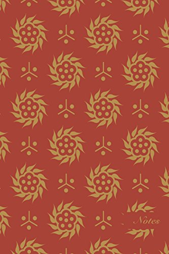 Stock image for Notes: 6"x9" Unruled Blank Notebook Exotic Spiral Gold Red Flower Wallpaper Seamless Pattern Cover. Matte Softcover Note Book Journal [Soft Cover ] for sale by booksXpress