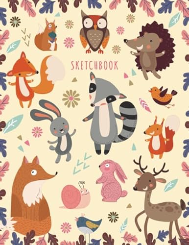 Beispielbild fr Sketchbook: Sketchbook for Girls: Cute Cartoon Forest Animals! (Owl, Fox, Birds, Rabbits, Deer) Sketching Journal / Blank Drawing - Extra Large 108+ Pages (Blank Sketch book For KIDs) zum Verkauf von Goodwill Industries of VSB
