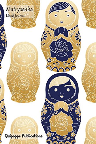 9781981945023: Matryoshka Lined Journal: Medium College Ruled Notebook With Gold and Blue Cover