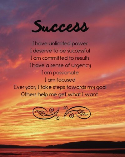 9781982065461: Success: Positive Self-Affirmations notebook Journal 8 x 10 inches: Volume 7 (Positive Self Affirmation Books Notebook Journal Series)