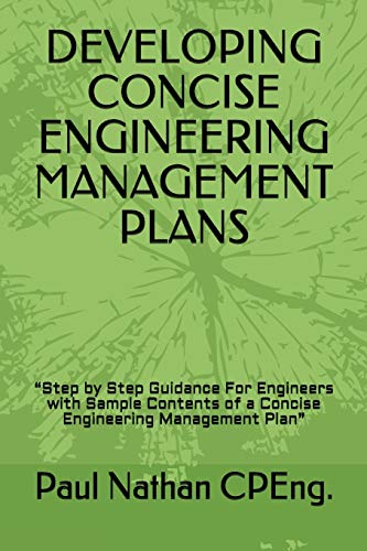 Immagine stock per DEVELOPING CONCISE ENGINEERING MANAGEMENT PLANS: ?Step by Step Guidance For Engineers with Sample Contents of a Concise Engineering Management Plan?