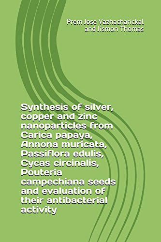 Stock image for Synthesis of silver, copper and zinc nanoparticles from Carica papaya, Annona muricata, Passiflora edulis, Cycas circinalis, Pouteria campechiana seeds and evaluation of their antibacterial activity for sale by Lucky's Textbooks