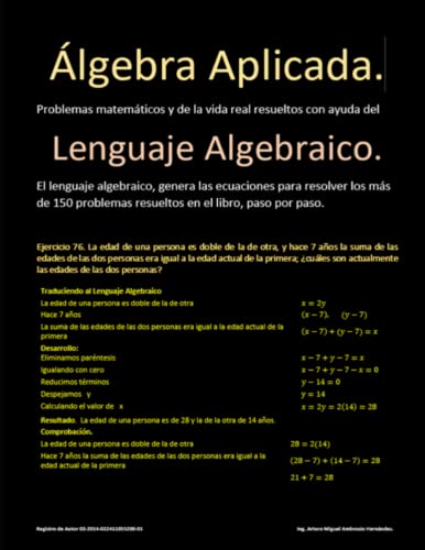 Stock image for  lgebra Aplicada.: Generaciones y soluciones de ecuaciones a partir de problemas matemáticos. for sale by Ria Christie Collections