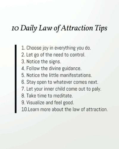 Stock image for 10 daily law of attraction tips: Positive Self-Affirmations notebook Journal 8 x 10 inches: Volume 2 (Positive Self Affirmation Books Notebook Journal Series) for sale by Revaluation Books