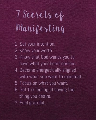 Stock image for 7 Secrets of manifesting: Positive Self-Affirmations notebook Journal 8 x 10 inches: Volume 7 (Positive Self Affirmation Books Notebook Journal Series) for sale by Revaluation Books
