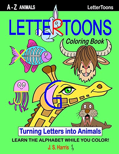 9781984343383: LetterToons A-Z Animals Coloring Book:: Learn the Alphabet While you Color!