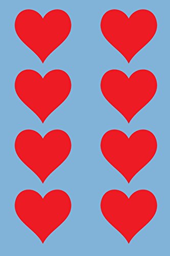 Beispielbild fr 100 Page Unlined Notebook - Red Hearts on Sky Blue: Unruled; Blank White Paper; 6" x 9"; 15.2 cm x 22.9 cm; 50 Sheets; Page Numbers; Table of Contents; Diary; Journal; Glossy Cover; Love; Luv [Soft Cover ] zum Verkauf von booksXpress