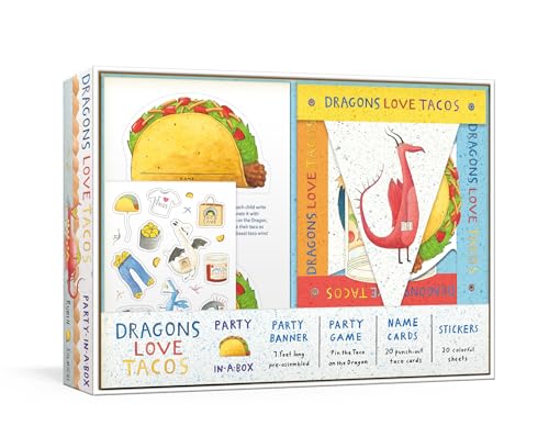 Beispielbild fr Dragons Love Tacos Party-in-a-Box: Includes Fold-Out Game, Banner, and 20 Sticker Sheets zum Verkauf von BooksRun