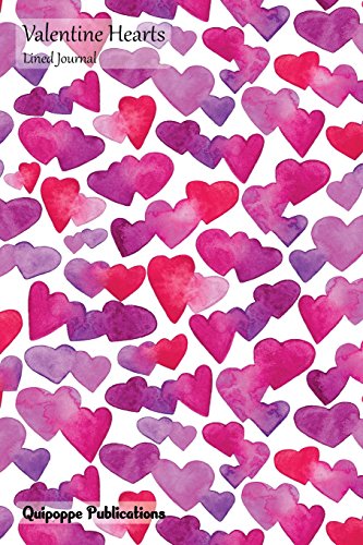 Stock image for Valentine Hearts Lined Journal: Medium Lined Journaling Notebook, Valentine Hearts Watercolor Pink Hearts Pattern Cover, 6x9", 130 Pages [Soft Cover ] for sale by booksXpress