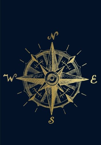 9781985240094: Golden Nautical Compass Notebook: A Classic 7x10 Inch Ruled/Lined Notebook/Journal