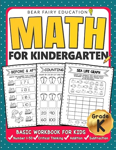 Stock image for Math for Kindergarten : Basic Workbook for Kids Grade K : Kindergarten Math Book, Addition Subtraction Workbook for sale by Better World Books