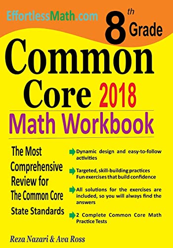 9781986177139: 8th Grade Common Core Math Workbook: The Most Comprehensive Review for The Common Core State Standards