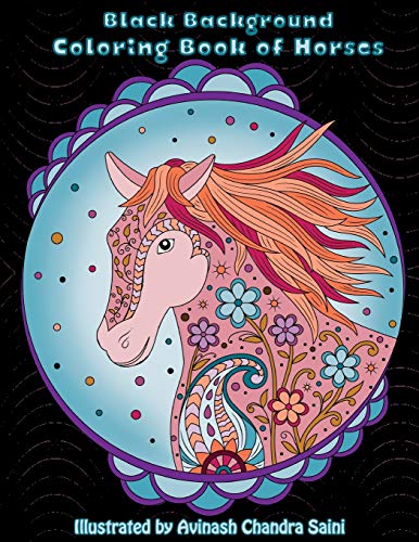 9781986240581: Black Background Coloring Book of Horses: Black Page Adult Coloring Book: 32 (Creative and Unique Coloring Books for Adults)