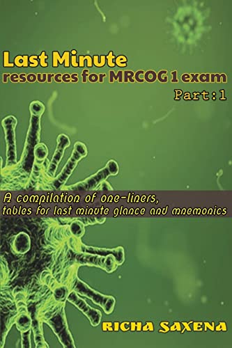 Beispielbild fr Last Minute resources for MRCOG 1 exam: A compilation of one-liners, tables for last minute glance and mnemonics zum Verkauf von Lucky's Textbooks