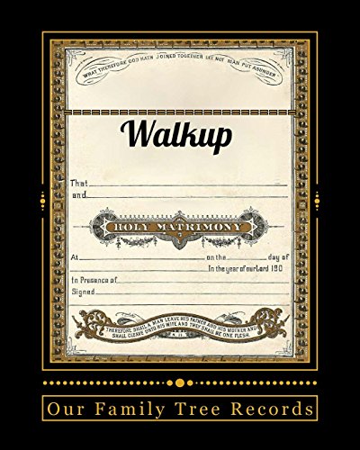 Stock image for Our Family Tree Records: Walkup [Soft Cover ] for sale by booksXpress