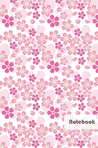 Stock image for Notebook: 6" x 9" Notebook with Pink Blossoms Design Seamless Pattern Cover; 110 Blank Lined Pages; Matte Softcover; Blank Notebook [Soft Cover ] for sale by booksXpress