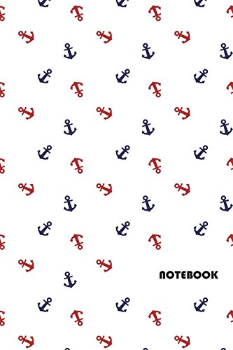 Stock image for Notebook: 6" x 9" Notebook with Anchors Design Seamless Pattern Cover; 110 Blank Lined Pages; Matte Softcover; Blank Notebook [Soft Cover ] for sale by booksXpress