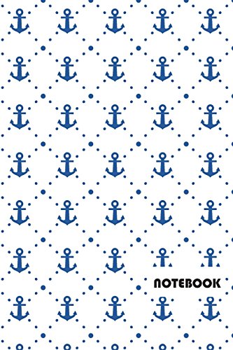 Stock image for Notebook: 6" x 9" Notebook with Blue Anchors Design Seamless Pattern Cover; 110 Blank Lined Pages; Matte Softcover; Blank Notebook [Soft Cover ] for sale by booksXpress