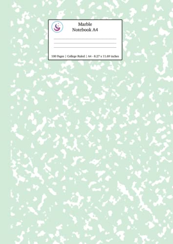 Beispielbild fr Marble Notebook A4: Mint Green College Ruled Journal (Pastel Stationery Notebooks A4) zum Verkauf von GF Books, Inc.