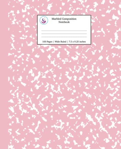 

Marbled Composition Notebook: Pink Marble Wide Ruled Paper Subject Book (School Essentials)