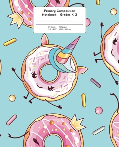 Stock image for Primary Composition Notebook: Kawaii Unicorn Donut, Grades K-2 Kindergarten Writing Journal for sale by Books Unplugged