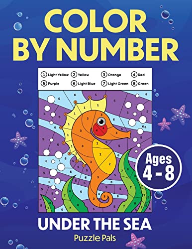 Imagen de archivo de Under The Sea Color By Number: Coloring Book For Kids Ages 4 - 8 a la venta por GreatBookPrices