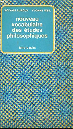 Beispielbild fr Nouveau vocabulaire des tudes philosophiques zum Verkauf von medimops