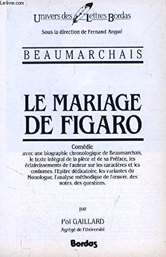 Imagen de archivo de Le mariage de figaro : comedie, 1784 a la venta por Wonder Book