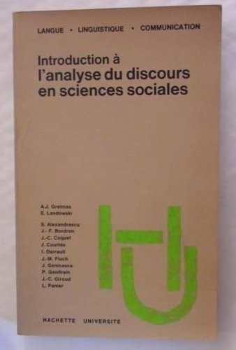 Stock image for Introduction  l'analyse du discours en sciences sociales for sale by Ammareal