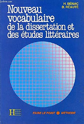 Beispielbild fr Nouveau Vocabulaire De La Dissertation Et Des tudes Littraires zum Verkauf von RECYCLIVRE