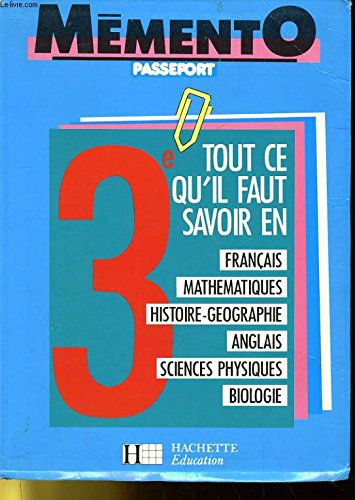 Beispielbild fr M mento passeport 3e: Français, math matiques, histoire-g ographie. zum Verkauf von AwesomeBooks