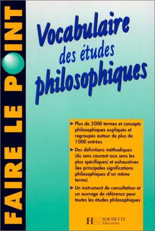 9782010206931: VOCABULAIRE DES ETUDES PHILOSOPHIQUES. Edition 1994