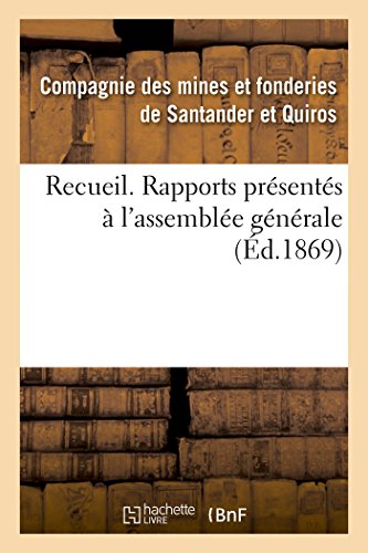 9782011280039: Recueil. Rapports prsents  l'assemble gnrale (Littrature)