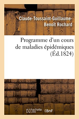Beispielbild fr Programme d'Un Cours de Maladies pidmiques (Sciences) (French Edition) zum Verkauf von Lucky's Textbooks