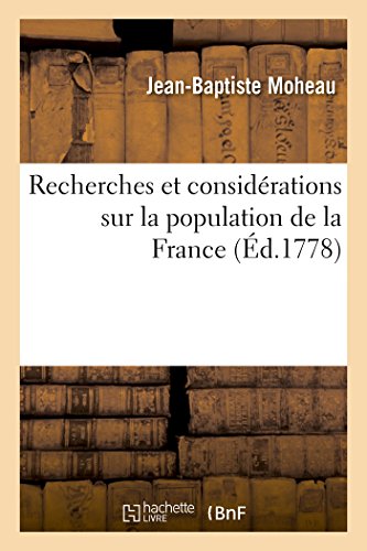 9782011343826: Recherches et considrations sur la population de la France (Histoire)