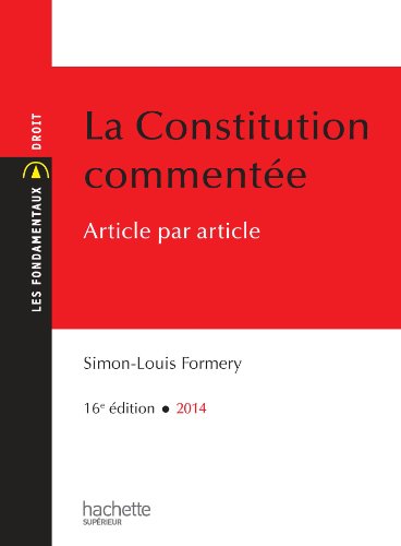 9782011403292: La Constitution commente: Article par article